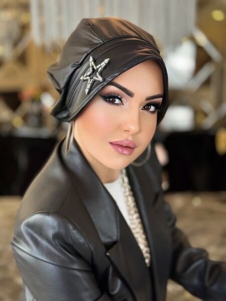 SİYAH DERİ ŞAPKA BONE