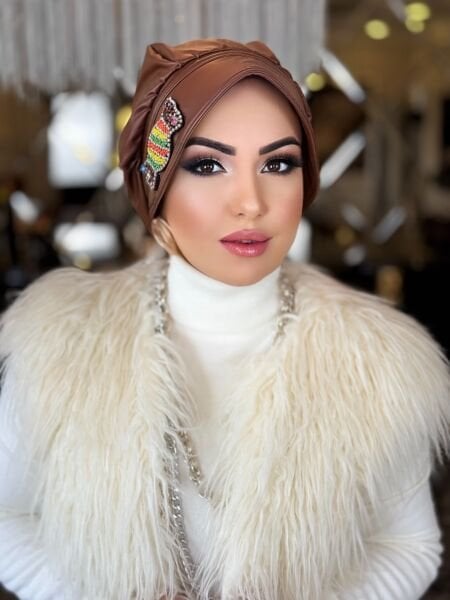 KAHVE DERİ ŞAPKA BONE