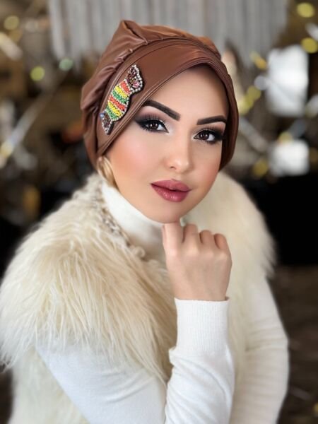 KAHVE DERİ ŞAPKA BONE