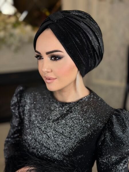 SİMLİ KADİFE PIRILTILI ÇAPRAZ BONE