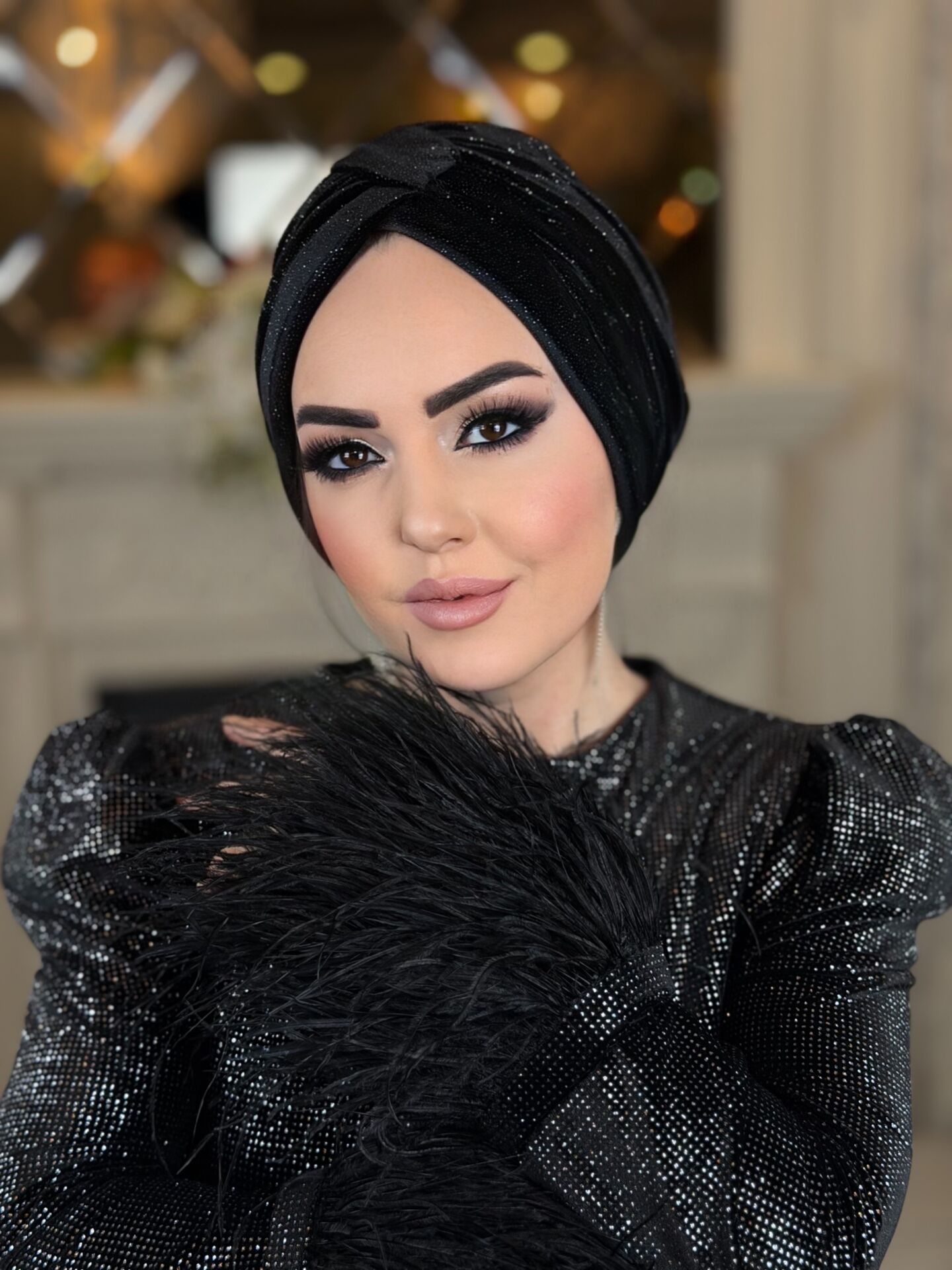 SİMLİ KADİFE PIRILTILI ÇAPRAZ BONE