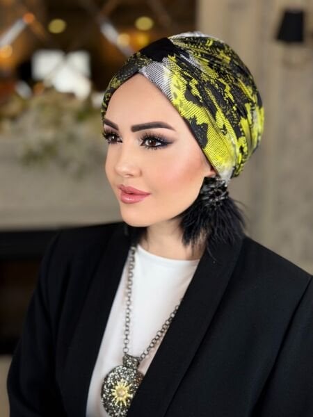 SİYAH NEON DESENLİ ÇAPRAZ BONE
