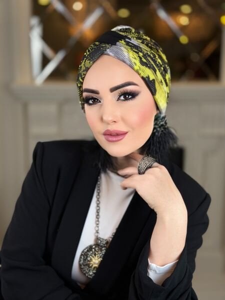 SİYAH NEON DESENLİ ÇAPRAZ BONE