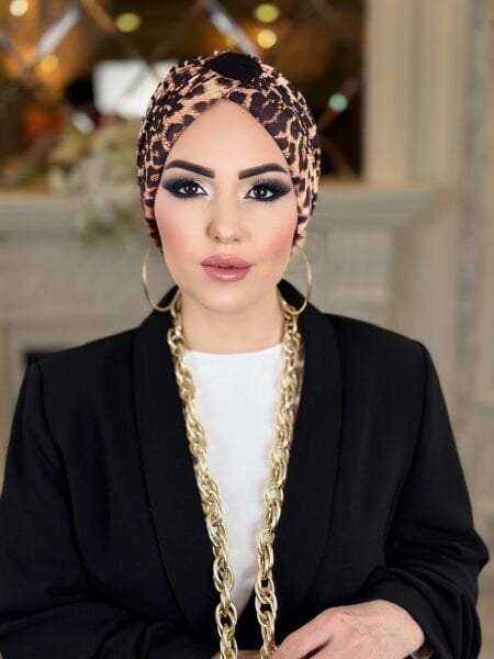 Leopar Desenli Çapraz Bone