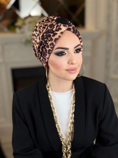 Leopar Desenli Çapraz Bone