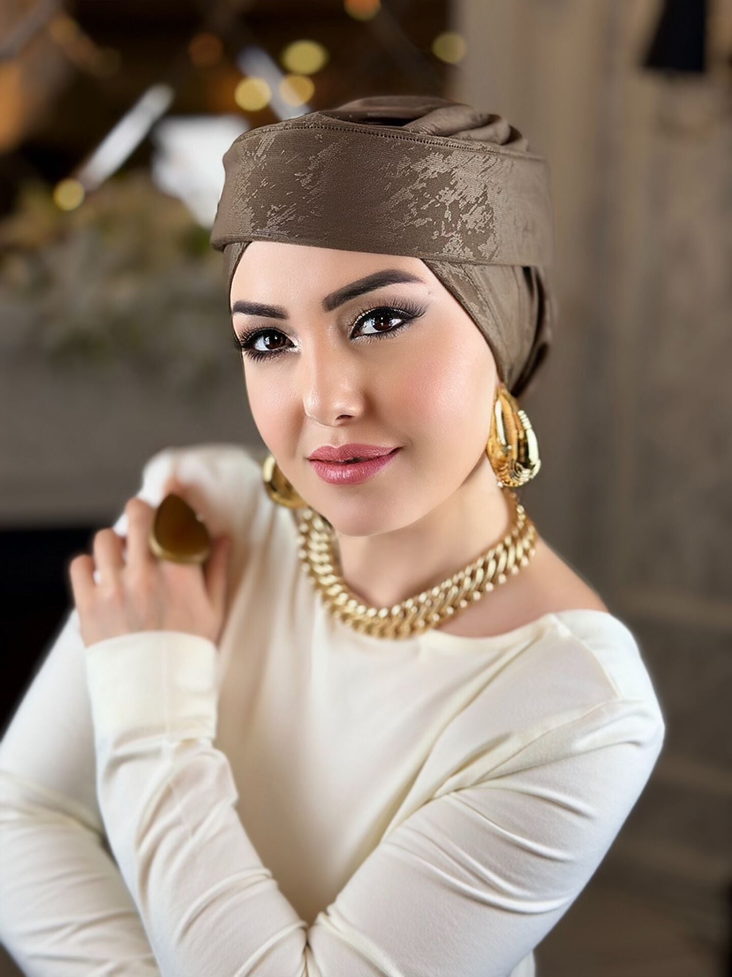 Sütlü Kahve Madam Şapka Bone