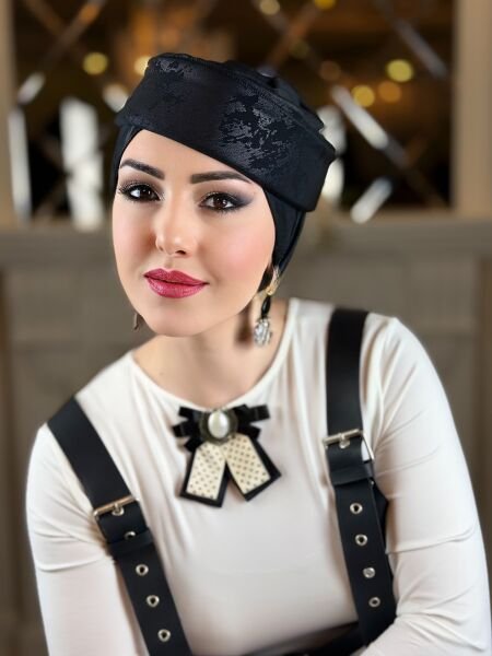 Siyah Madam Şapka Bone