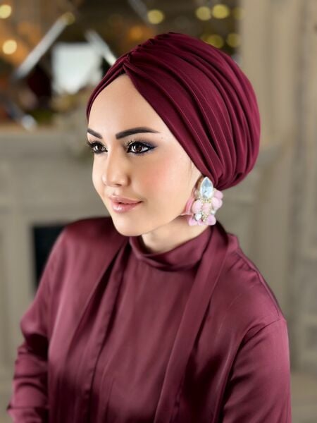 Bordo Dökümlü Bone