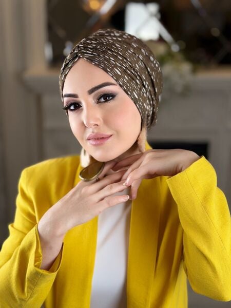 Kahve Fileli Dökümlü Bone