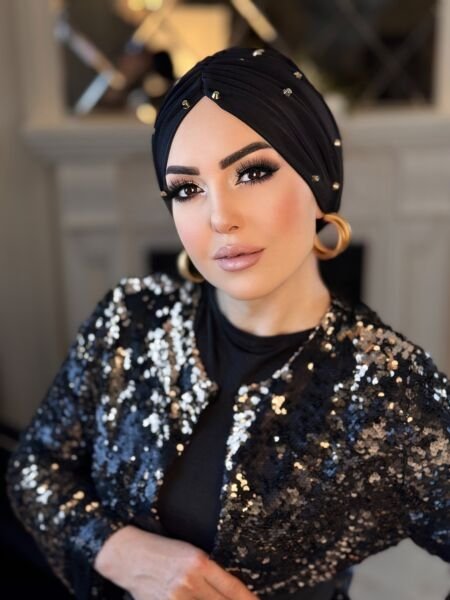 SİYAH GOLD TAŞLI DÖKÜMLÜ BONE