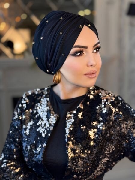 SİYAH GOLD TAŞLI DÖKÜMLÜ BONE