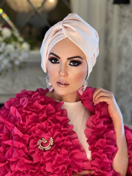 POWDER PINK RIBBON BONNET