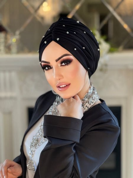 BLACK SILVER STONE CAST BONNET