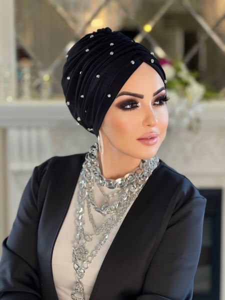 BLACK SILVER STONE CAST BONNET