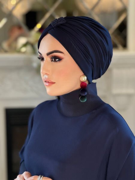LACİVERT PAYETLİ ÇAPRAZ BONE