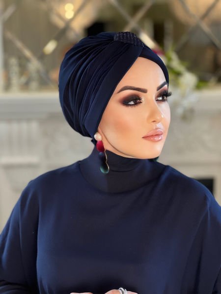 LACİVERT PAYETLİ ÇAPRAZ BONE