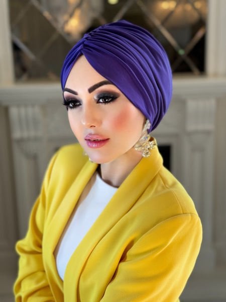 PURPLE FLOWING BONNET