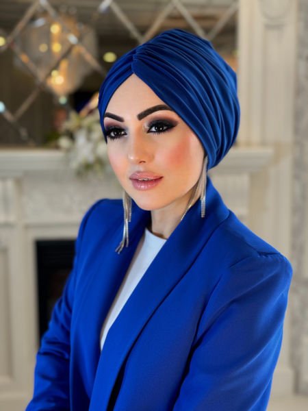 SAKS MAVİ DÖKÜMLÜ BONE