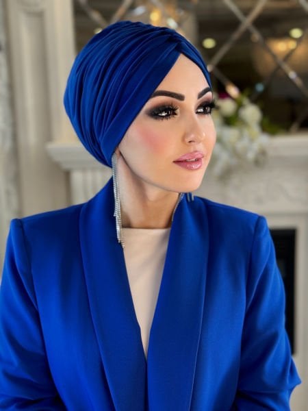 SAKS MAVİ DÖKÜMLÜ BONE