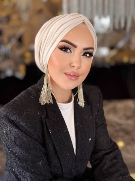 AÇIK BEJ DÖKÜMLÜ BONE