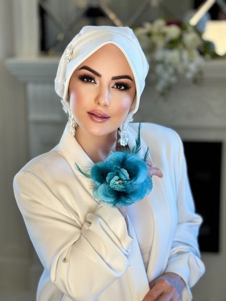 BLUE ROSE BROOCH
