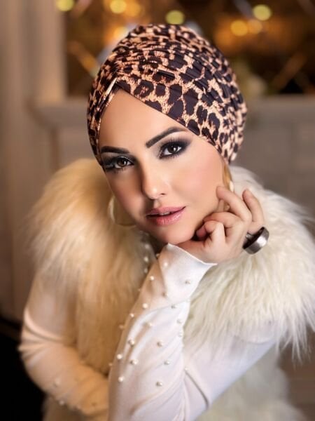 KAHVERENGİ LEOPAR DESENLİ DÖKÜMLÜ BONE