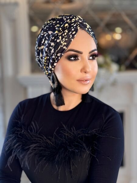 SİYAH BEYAZ-NEON PUANTİYELİ DÜĞÜM BONE