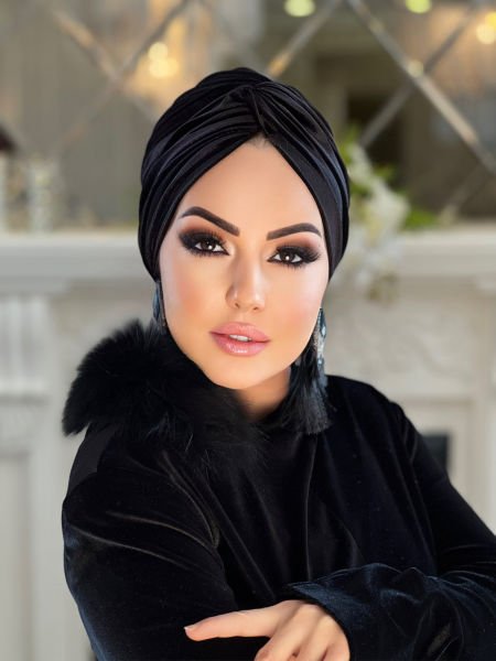 SİYAH KADİFE DÜĞÜM BONE