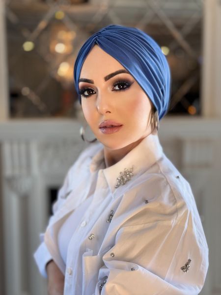 INDİGO MAVİ DÖKÜMLÜ BONE
