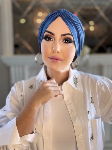 INDİGO MAVİ DÖKÜMLÜ BONE