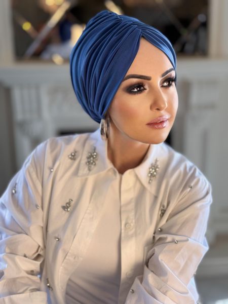 INDİGO MAVİ DÖKÜMLÜ BONE
