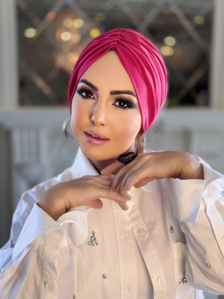 Koyu Pembe Dökümlü Bone