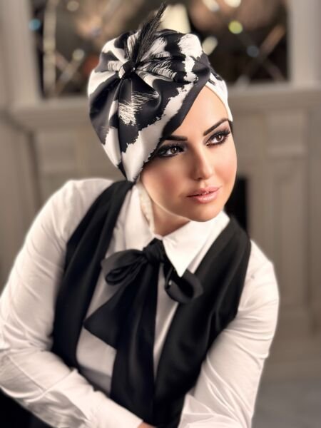 SİYAH BEYAZ MADAM ŞAPKA BONE