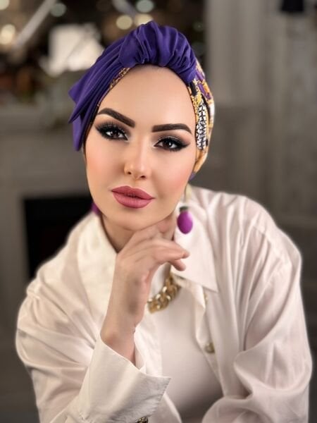 MOR DESENLİ YANDAN KATLI BONE