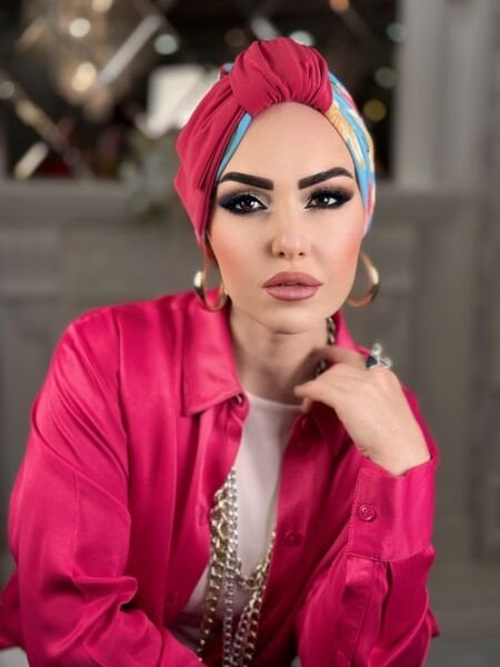 PEMBE DESENLİ YANDAN KATLI BONE