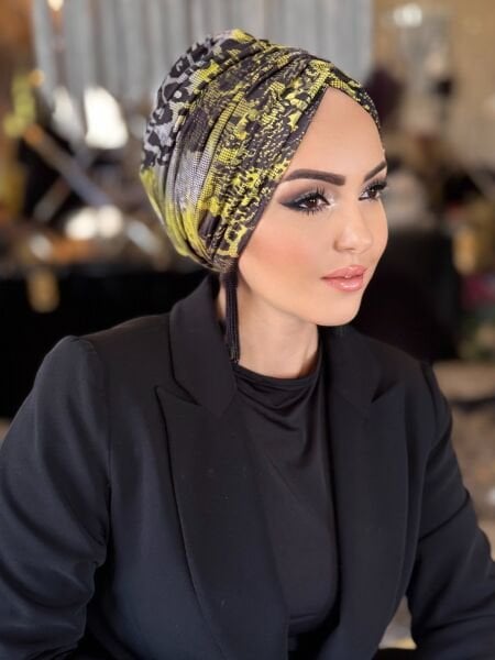 SİYAH-NEON DESENLİ DÖKÜMLÜ BONE
