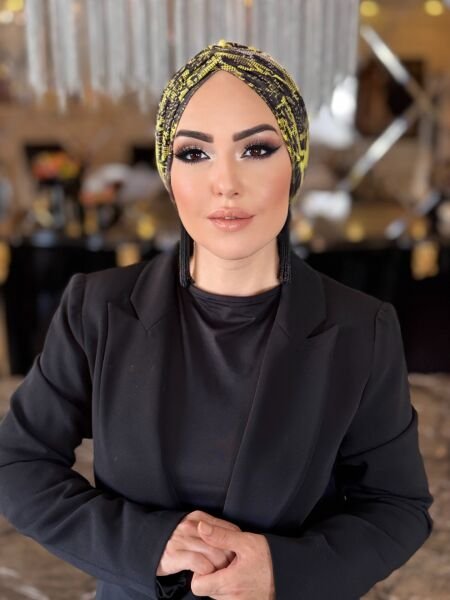 SİYAH-NEON DESENLİ DÖKÜMLÜ BONE