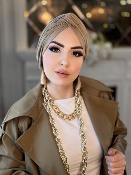 SÜTLÜ KAHVE ARMNI DESENLİ DÜĞÜM BONE