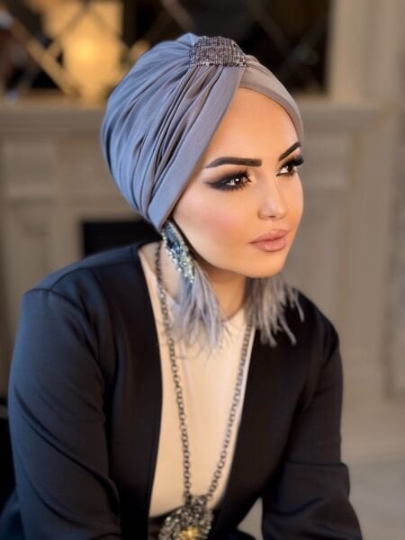 GRİ PAYETLİ ÇAPRAZ BONE